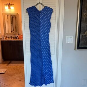 Blue Striped Sleeveless Dress